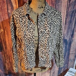 American Eagle Leopard Print Jacket Womens Medium